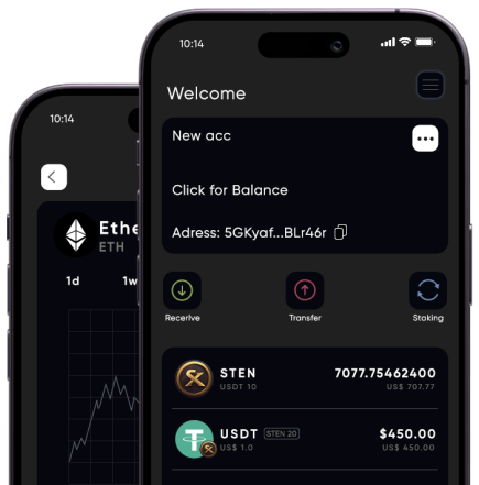 wallet shown on phone
